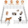Small Animal Playpen with Door Dog Metal Playpen Small Medium Kitten Puppy Guinea Pig Rabbit Kennel Small Animal Cage Metal Wire Fence For Indoor Outd