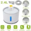 2.4L Automatic Dog Cat Water Fountain Electric LED Pet Flower Water Dispenser Ultra Silent Health Cat Waterer Auto Off Level Window