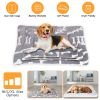 Dog Bed Mat Comfortable Flannel Dog Crate Pad Reversible Cushion Carpet Machine Washable Pet Bed Liner with Bone Patterns Dual-Side Usage for M/L/XL D