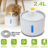 2.4L Automatic Dog Cat Water Fountain Electric LED Pet Flower Water Dispenser Ultra Silent Health Cat Waterer Auto Off Level Window